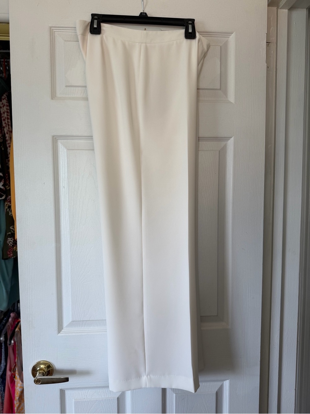 CeCe Wide Leg Pants cream ivory off/white  size 10 - Picture 10 of 10